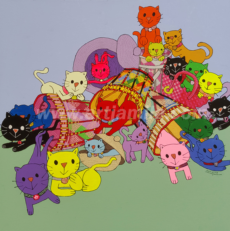 Cats in baskets Series 7 watermark